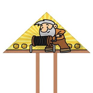 二次元风筝 黄金矿工风筝 风筝大人搞笑游戏周边风筝小孩玩的风筝