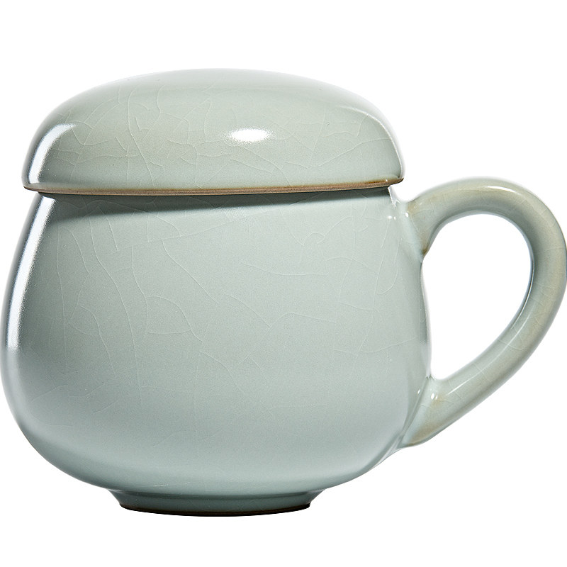 雅瓷汝窑同心杯陶瓷茶杯大容量