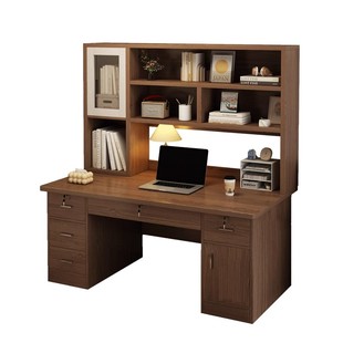 书桌书架一体桌家用办公桌学生学习写字桌子卧室台式电脑桌椅组合