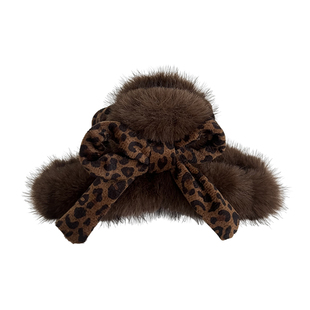 秋冬毛绒抓夹女2025新款高级感冬后脑勺发夹大号发量多头饰