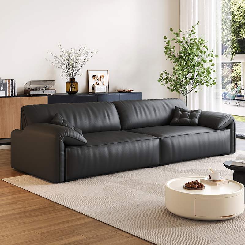 大象耳朵意式极简真皮沙发小户型家用客厅直排简约网红皮艺沙发