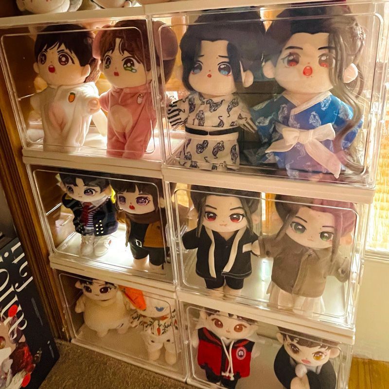 工厂直销棉花娃娃收纳盒展示柜防尘毛绒玩具大容量箱公仔透明摆件