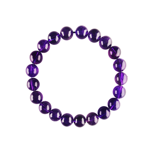 天然巴西紫水晶手链手串单圈转运珠高级感男女送朋友情侣闺蜜礼物