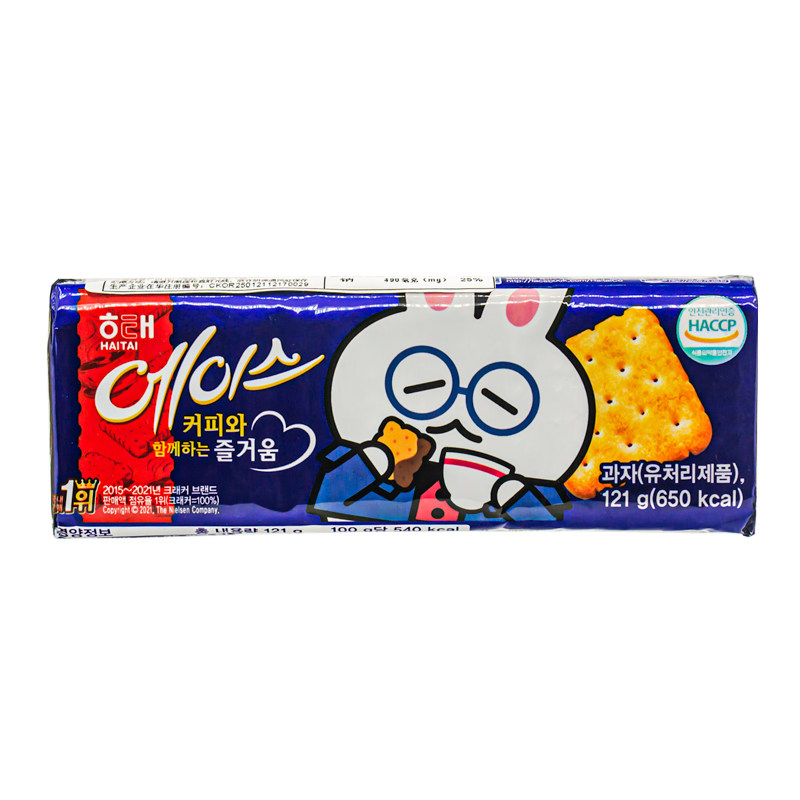 韩国进口海太ACE苏打饼干咸味咖啡夹心薄脆休闲零食咖啡伴侣