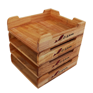 船歌鱼饺子托盘自助店防霉橡木质冷冻家用多层馄饨商用水饺收纳盒