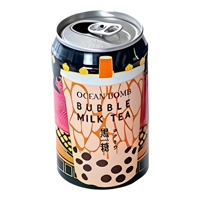 OCEAN BOMB 香港进口珍珠奶茶黑糖味夜市半糖甜度含珍珠315ml*3罐