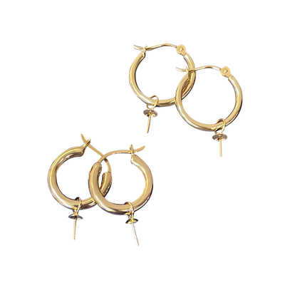 百搭DIY可挂吊坠18K金空托臻怡