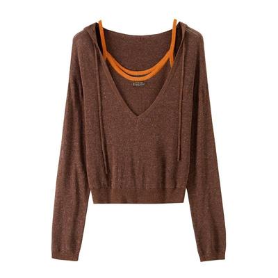 BANANACICI吊带长袖连帽针织衫