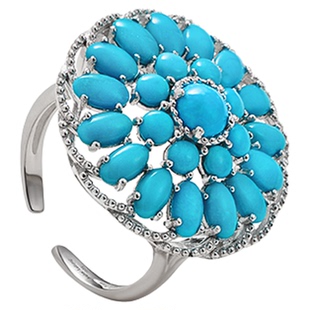 Amber Lollipop绿松石戒指天然石轻奢高级开口戒小众设计食指戒女