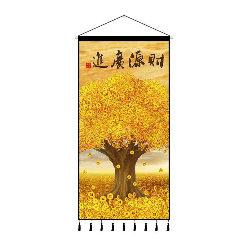 黄金满地入户玄关装饰画