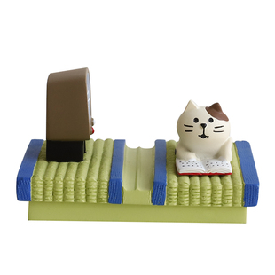可爱日子 日式榻榻米动物创意手机支架 猫咪追剧办公学习桌面摆件