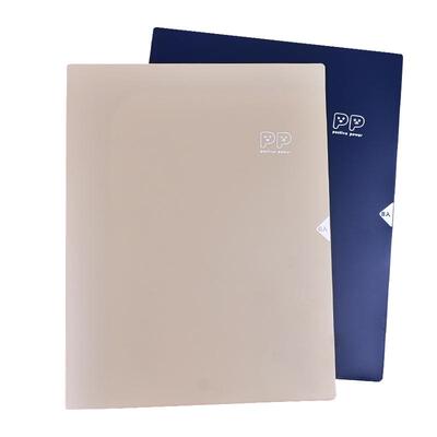 L型透明文件夹A4实色封面4/6/8页