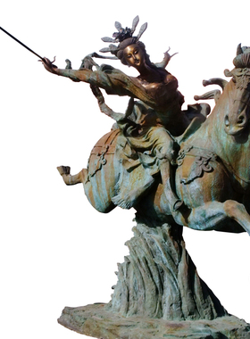 大型时代广场雕像定制骑马将军人物雕塑玻璃钢铸铜石雕艺术品摆件