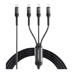 品胜Type-C接口三合一数据线一拖三适用苹果15/14华为iPhone16充电线tpc扁圆一分三typec小头2个头tapyc多头