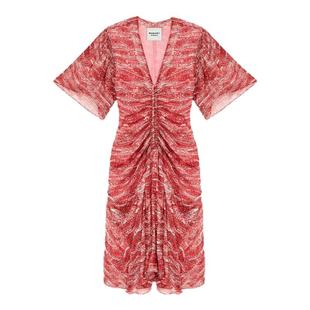 MARANT ETOILE2025 VIVIENNE法式V领印花短款雪纺连衣裙女