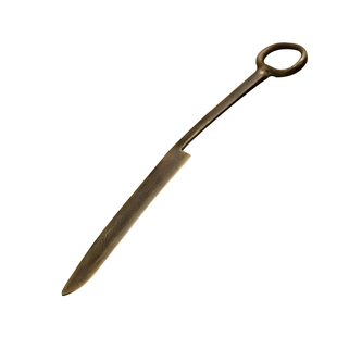 仿古精品铜裁纸刀 裁切宣纸 文房四宝摆件笔墨纸砚书法用品宣纸专用裁纸刀高端套装