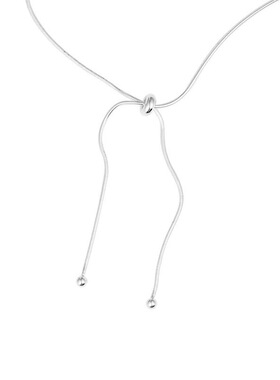 s925银冷淡风气质圆珠抽绳项链小众设计高级感颈链轻奢简约锁骨链