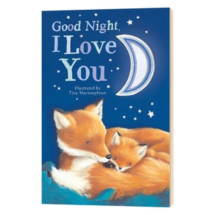 晚安 我爱你 英文原版绘本 Goodnight I Love You 英文版幼儿英语启蒙纸板洞洞书 进口原版睡前故事书儿童外文书