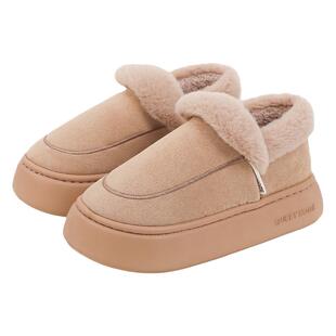 厚底包跟棉拖鞋女外穿秋冬2025新款毛毛拖鞋增高雪地靴包头棉鞋冬