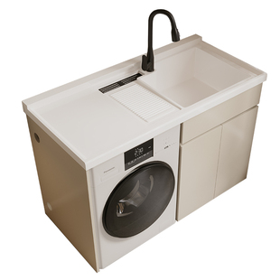 01[补贴15%]索菲亚洗衣机柜洗衣洗手盆组合一体不锈钢阳台柜定制