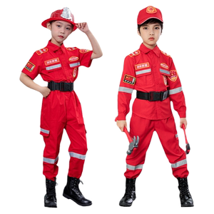 儿童消防员服装幼儿园职业体验亲子角色扮演衣服消防员演出服套装