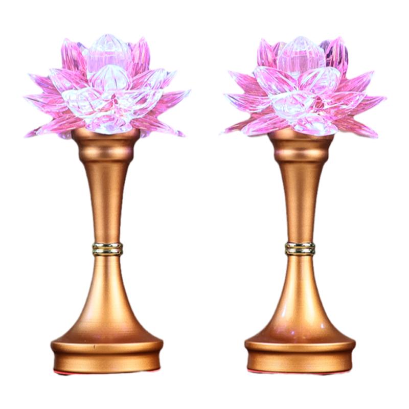 莲花灯LED七彩家用供佛灯佛堂