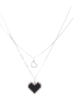 jotk气质双层爱心项链女