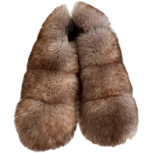 整皮双面毛狐狸毛围巾围脖女秋冬竹节反面獭兔毛领子真毛磁铁磁力