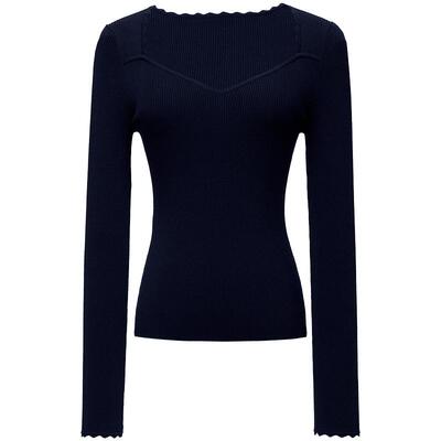 OBEG欧碧倩方领修身针织衫秋内搭打底衫上衣10441033