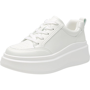 大东小白鞋女鞋2026春季新款时尚百搭厚底系带休闲板鞋圆头运动鞋