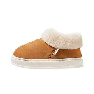 朴西奶酪卷麂皮绒情侣户外雪地靴女包跟冬季厚底加绒保暖靴子棉鞋