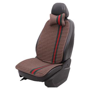 亚麻汽车坐垫三件套无靠背荞麦壳四季通用车垫单个屁屁垫冬季毛绒