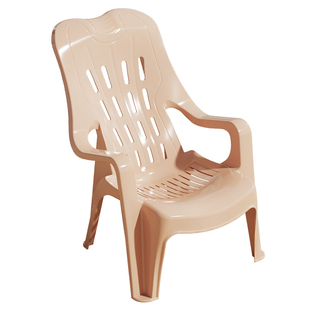 塑料加厚靠背沙滩椅躺椅大排档椅塑胶高背扶手椅家用成人熟胶椅子