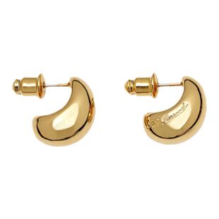 925银针韩国小众设计八奶月牙字母精致耳钉  fever同款法式百搭