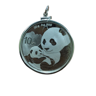银饰订做 银元吊坠边框 纯手工硬币项链袁大头熊猫币吊坠币圈镶嵌