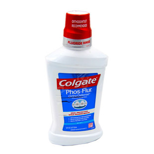 进口高露洁氟乐正畸漱口水3瓶 带牙套牙箍脱矿含氟牙齿再矿化清新