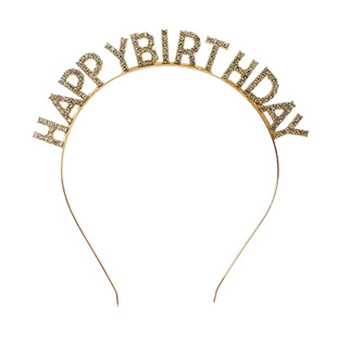 合金钻石字母发箍女孩公主派对用品头饰发饰生日帽HAPPY BIRTHDAY