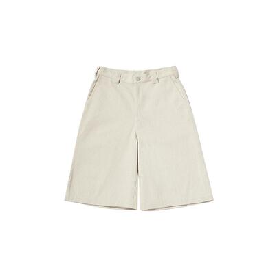 oddCIRKUS宽松牛仔 阔腿中裤燕麦色七分裤日系裤子休闲短裤