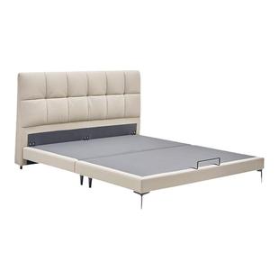 左右小户型真皮床现代简约奶油风床高端大气软包轻奢主卧室床6011