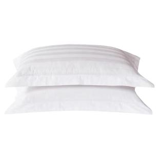 酒店宾馆枕套白色缎条纹加密加厚非纯棉枕头套民宿布草旅馆足浴