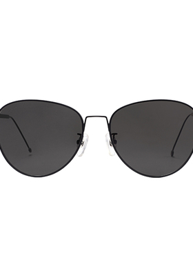 圆框复古金属边太阳镜女墨镜