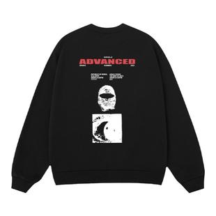 RRR123 X CPFM美式印花字母圆领卫衣男春秋ins无帽套头长袖上衣