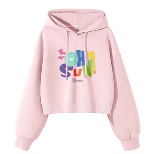 唐狮官方短款卫衣女2026新款春季连帽套头外套宽松帽衫连帽上衣VC