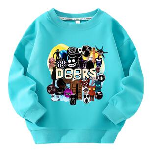 逃离大门衣服卫衣儿童长袖roblox doors figure2外套童装男童上衣