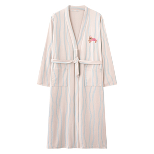 慕诗梦睡袍女款2026年新款长款纯棉浴袍长袖高级感可外穿家居服