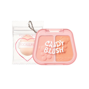 菲鹿儿双色腮红盘修容哑光提亮蓝紫膨胀收缩色纯欲淡颜晒红膏正品