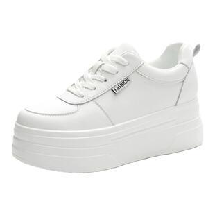 春款真皮内增高厚底小白鞋女韩版7公分炸街百搭休闲鞋轻便女鞋潮