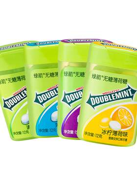 绿箭无糖薄荷味含片约20粒*4瓶装口气清新休闲零食接吻糖果