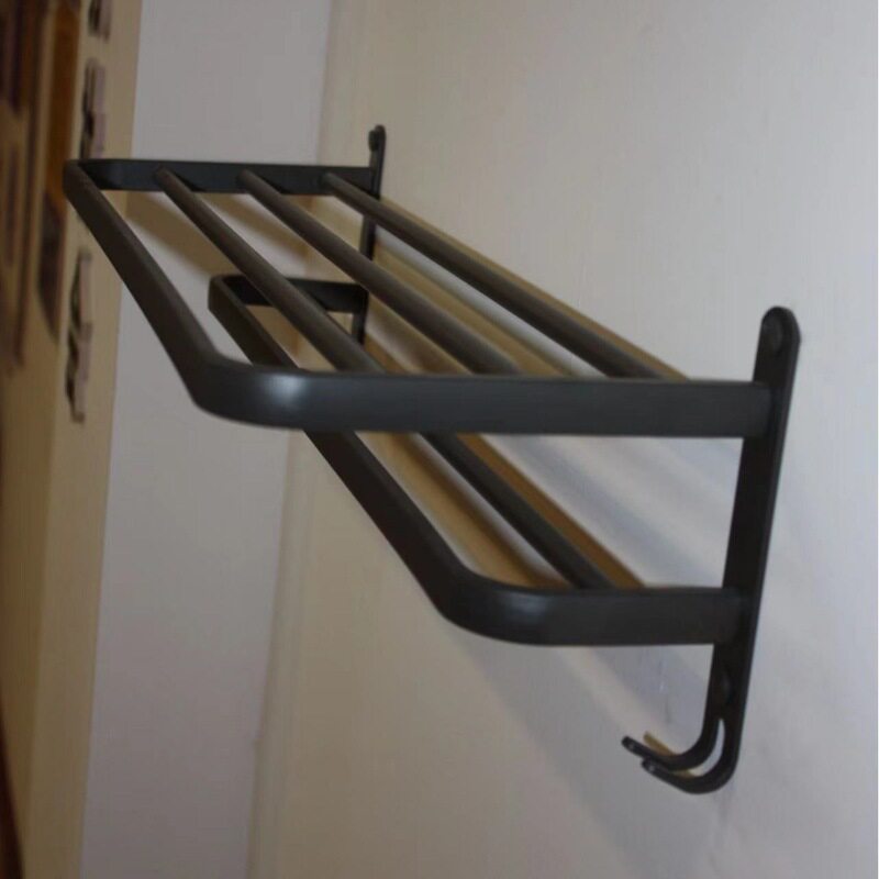 浴室毛巾架太空铝免打孔免安装铝置物架卫生间厕所钩卫浴五金钉