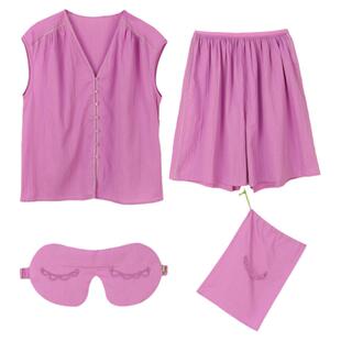 朵朵可可睡衣女夏季新款纯棉超薄款清凉无袖短裤家居服短套装